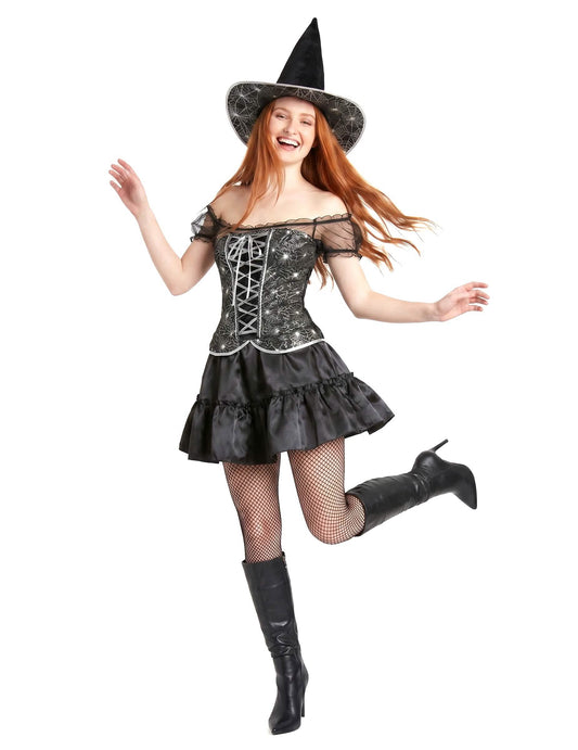Sexy čarodejnica maskovanie s Halloweenským ženským živôtikom