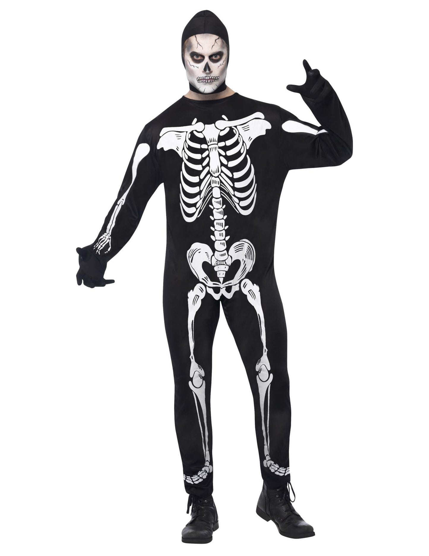 Kostým pre kostru mužov s kapucňou Halloween