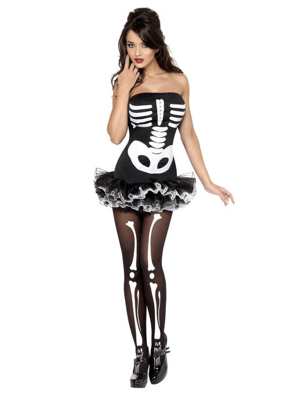 SexyFemme Skeleton Mas bude s Halloween Tutu