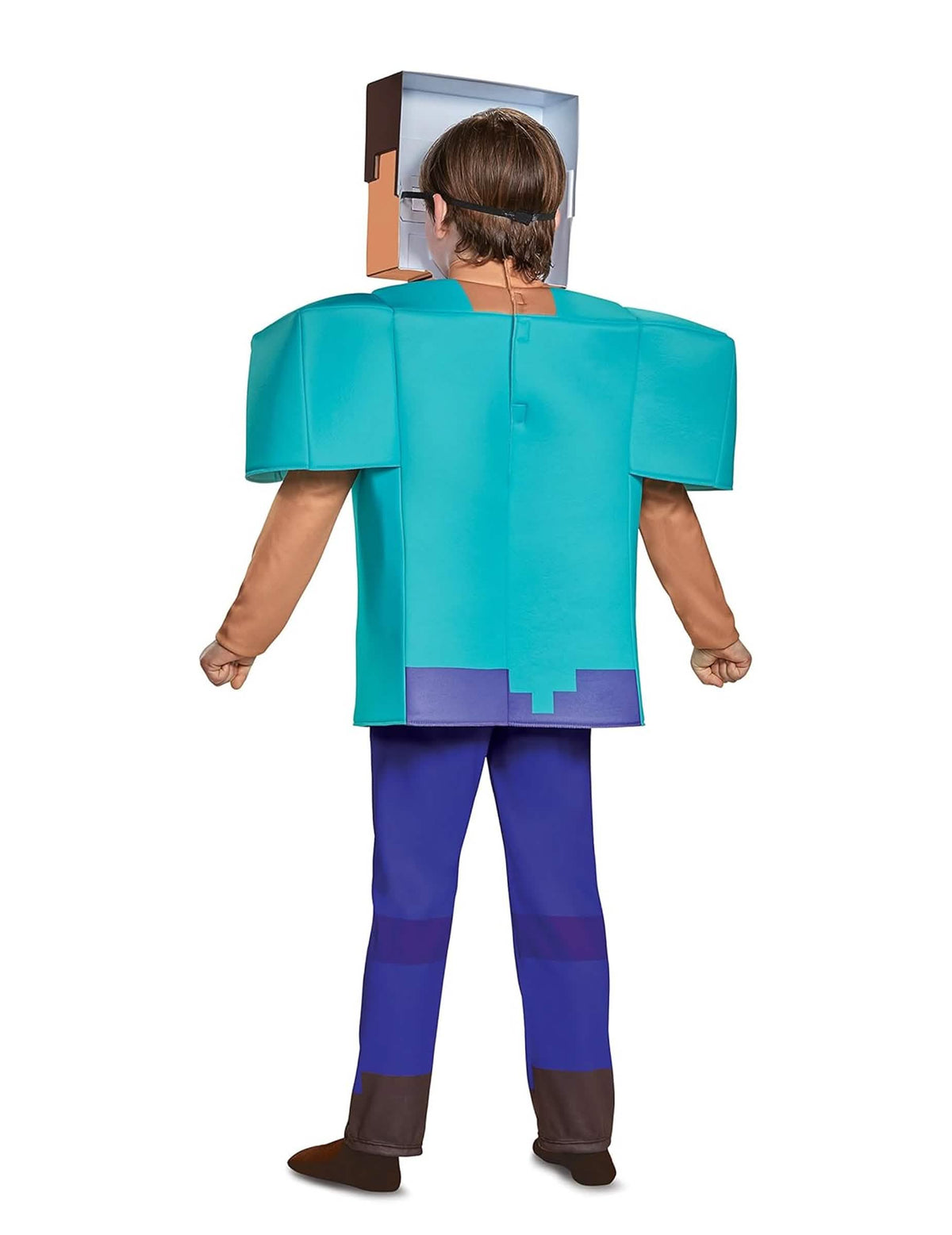 Zadný pohľad na klasický kostým Steve Minecraft