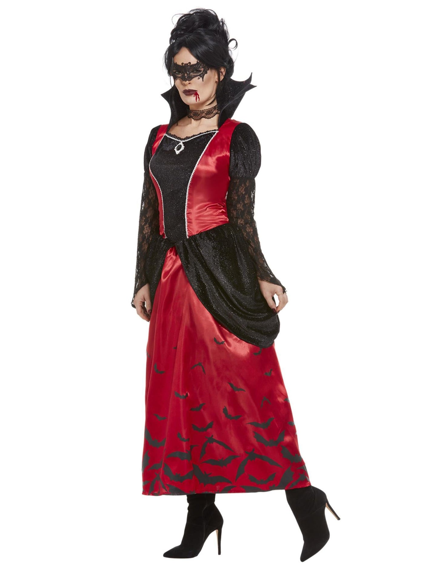 Maskovaná žena gotický upírsky kostým