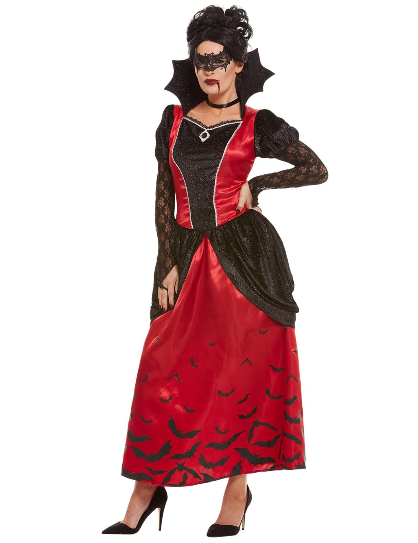 Maskovaná žena gotický upírsky kostým