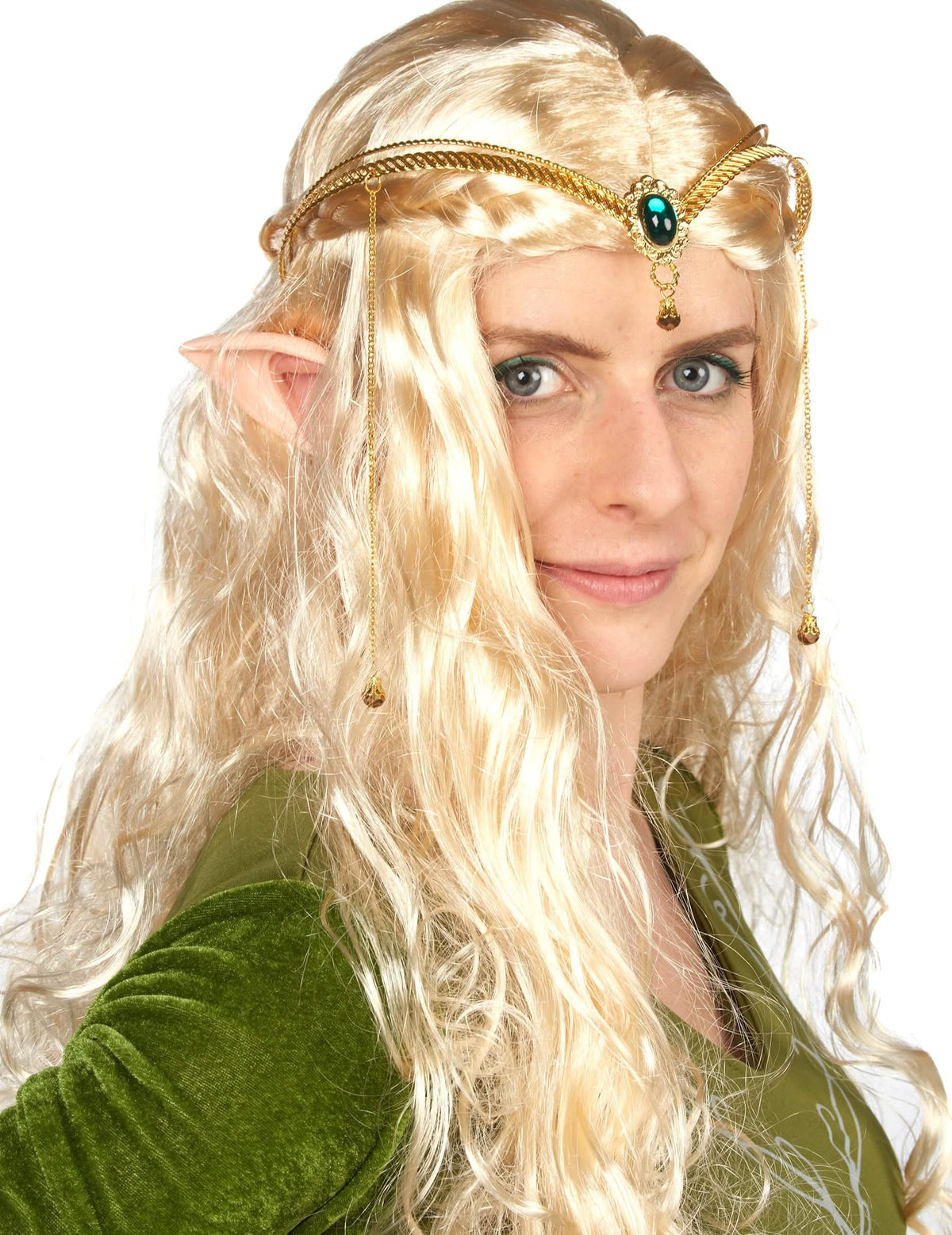 Detail nosenia diadému elfa pre dospelý