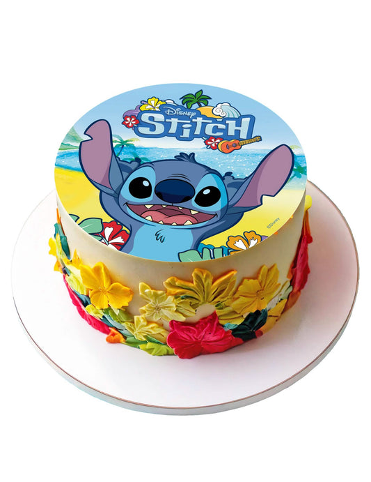 Mise en situation sur un gâteau du disque azyme Stitch
