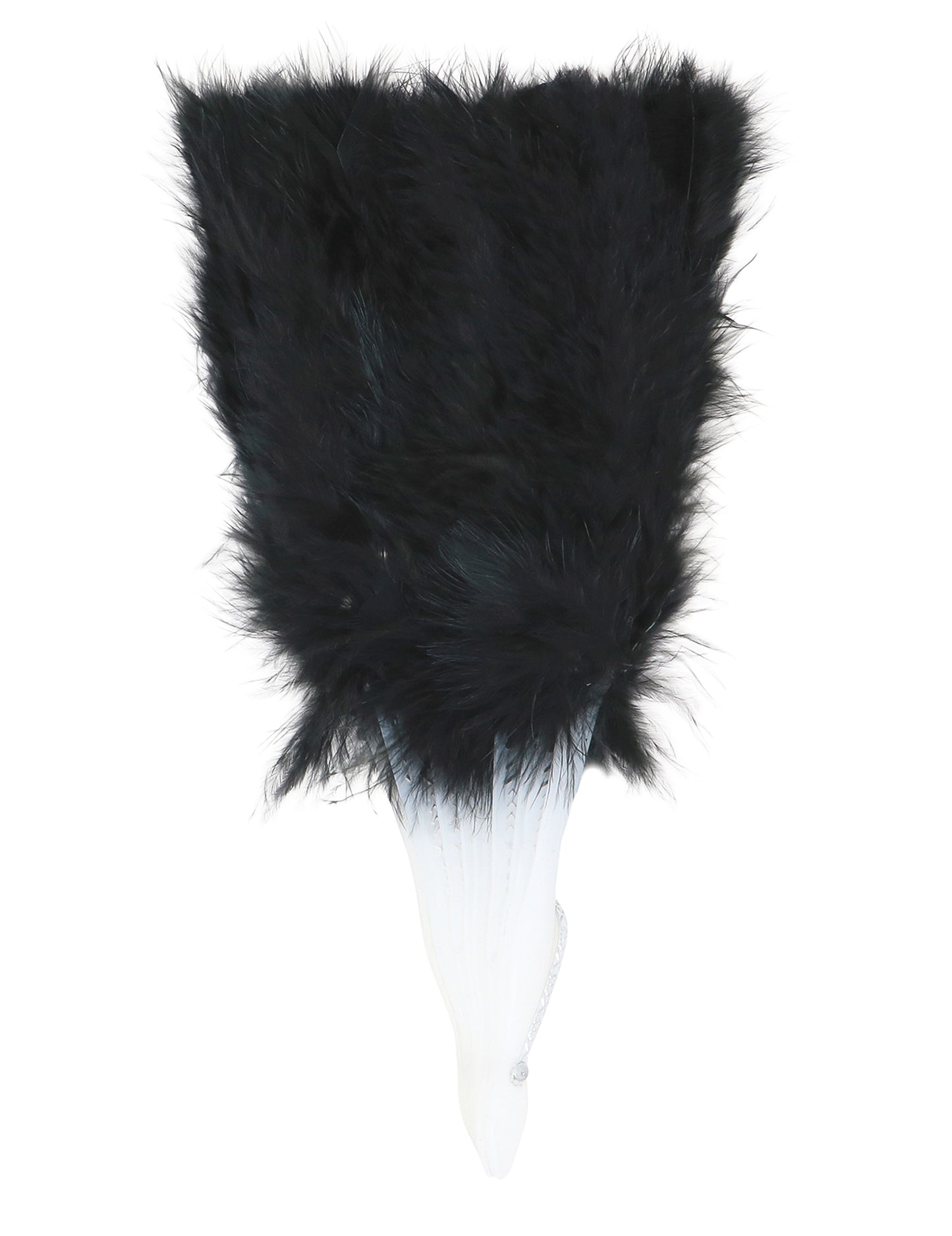 25 cm čierne pernaté