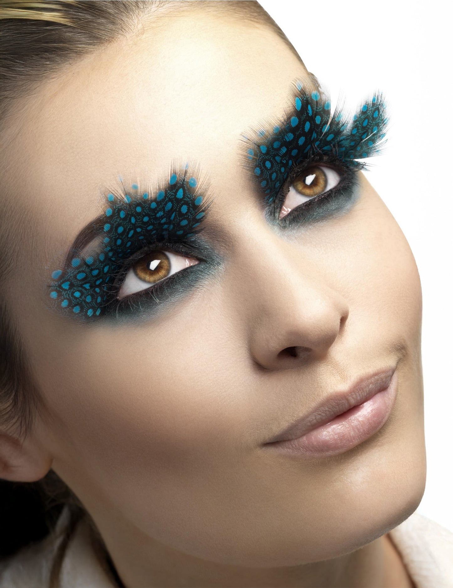 Falošné čierne perie s dospelým modrou bodkou dot