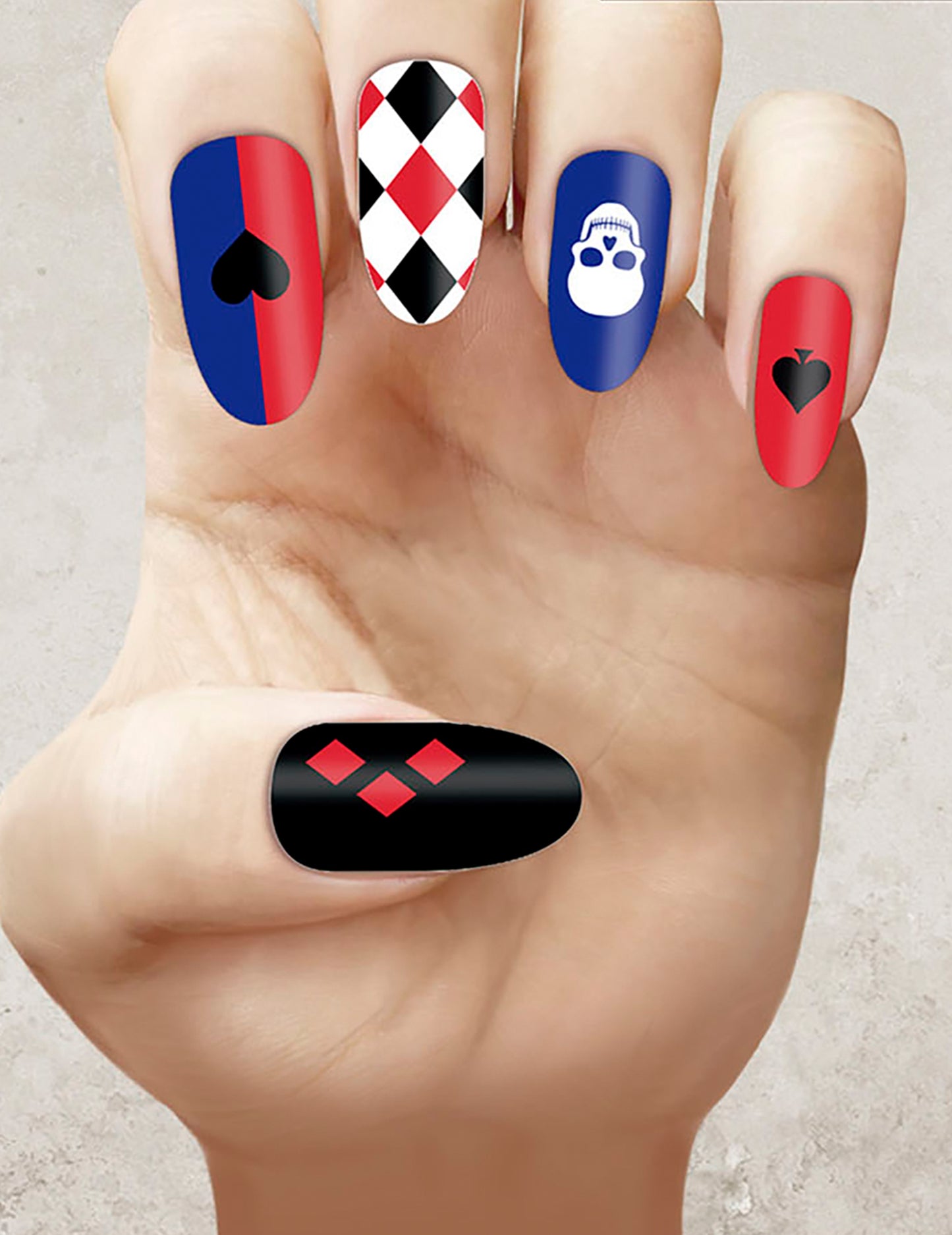 Falošné nechty arlequin zlo s lepidlom