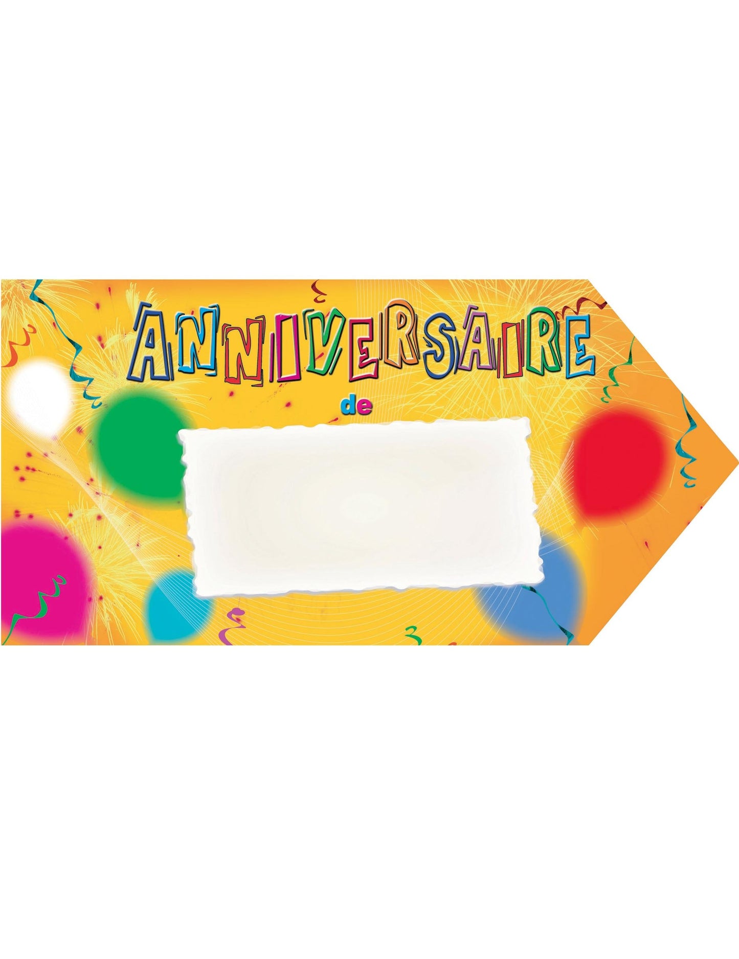 Šípka na oslavu narodenín pre žltú párty s farebnými balónmi