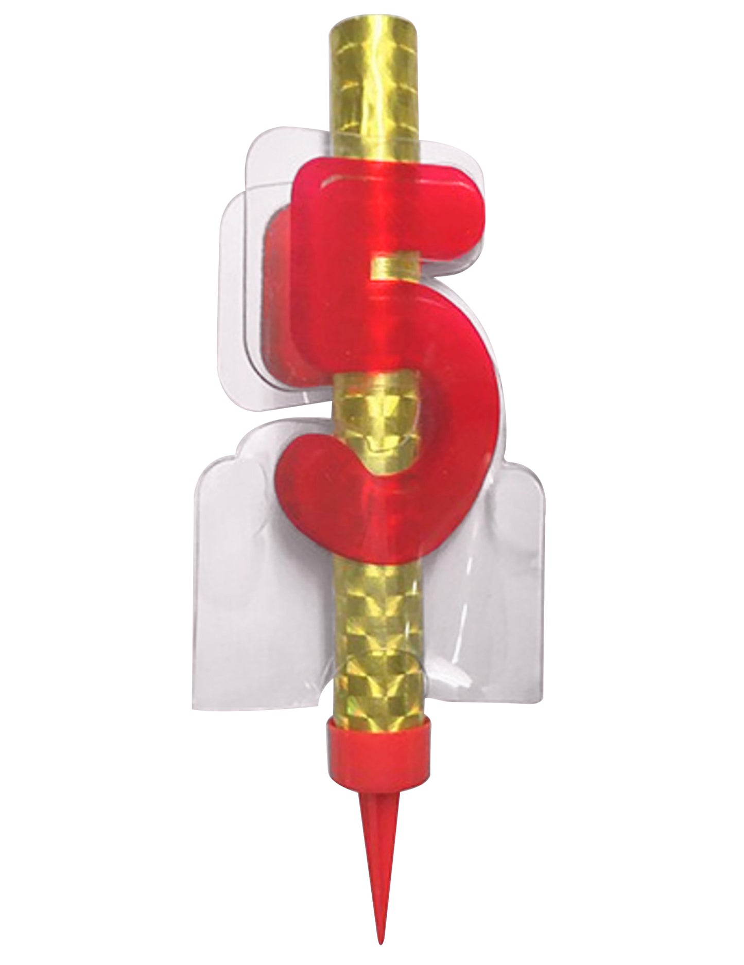 Osvetlená fontána číslo 5 červená 12 cm na tortu