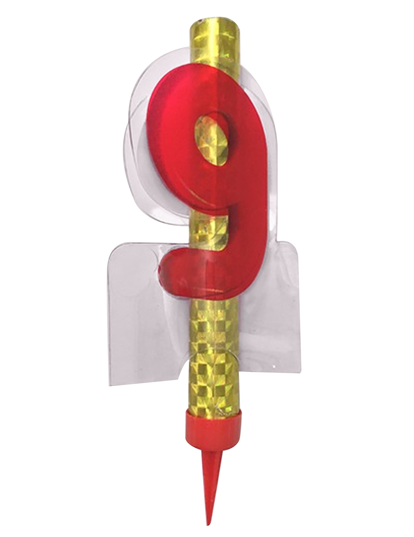 Osvetlená fontána číslo 9 červená 12 cm na tortu