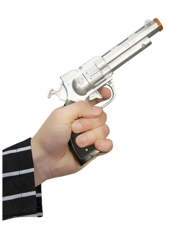 Gangsterská pištoľ pre dospelého strieborná a čierna