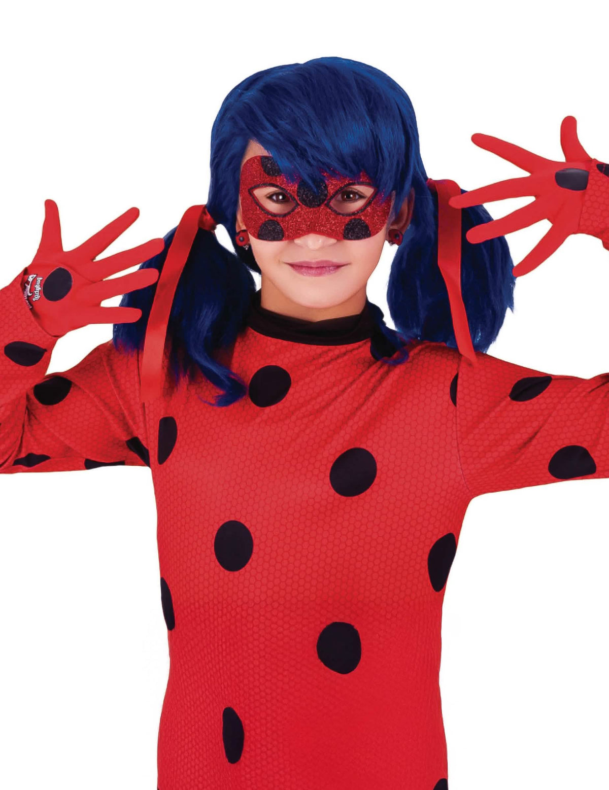 rukavice Ladybug™ pre dieťa červené s čiernymi bodkami