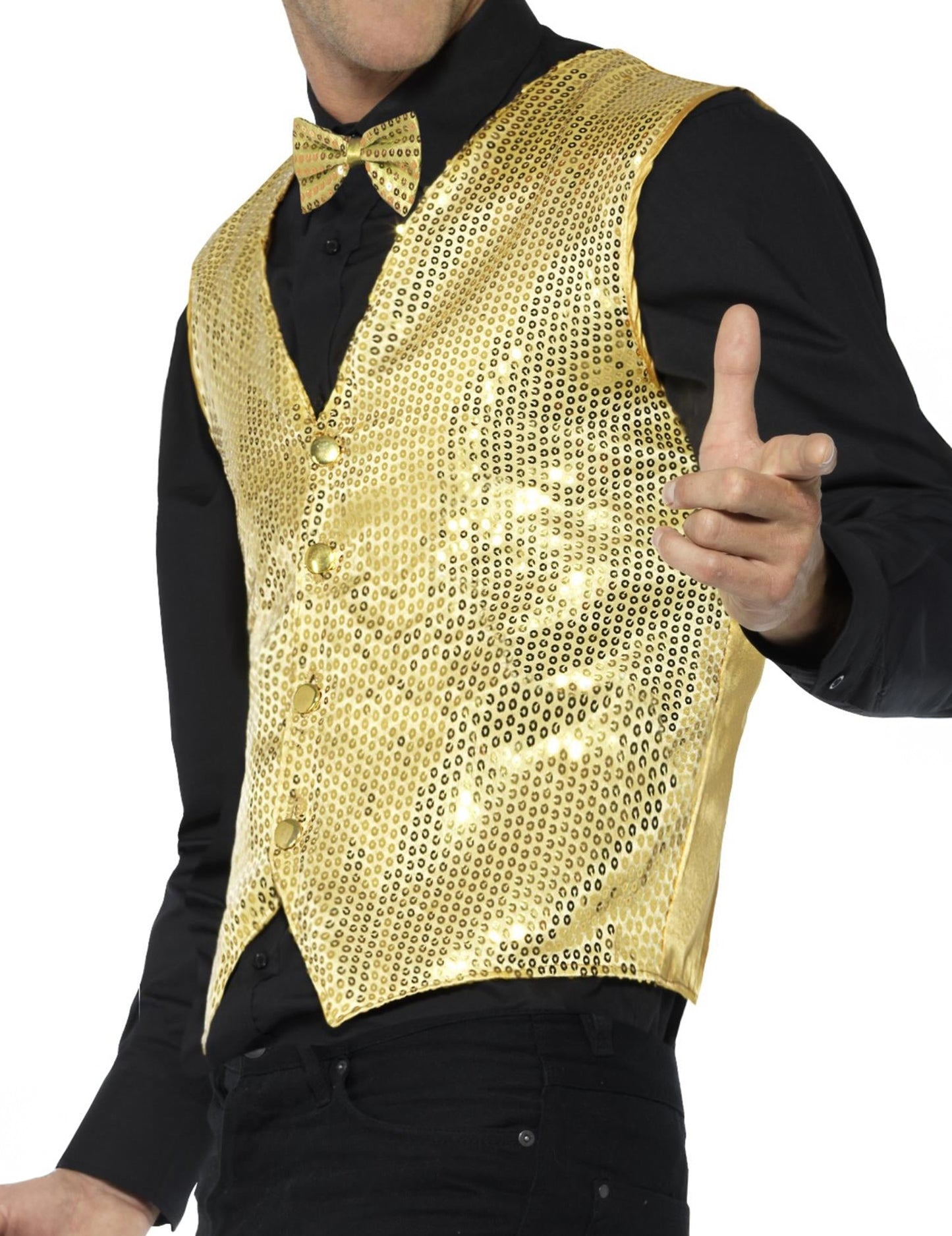 Zlatá vesta s dospelými flitrami