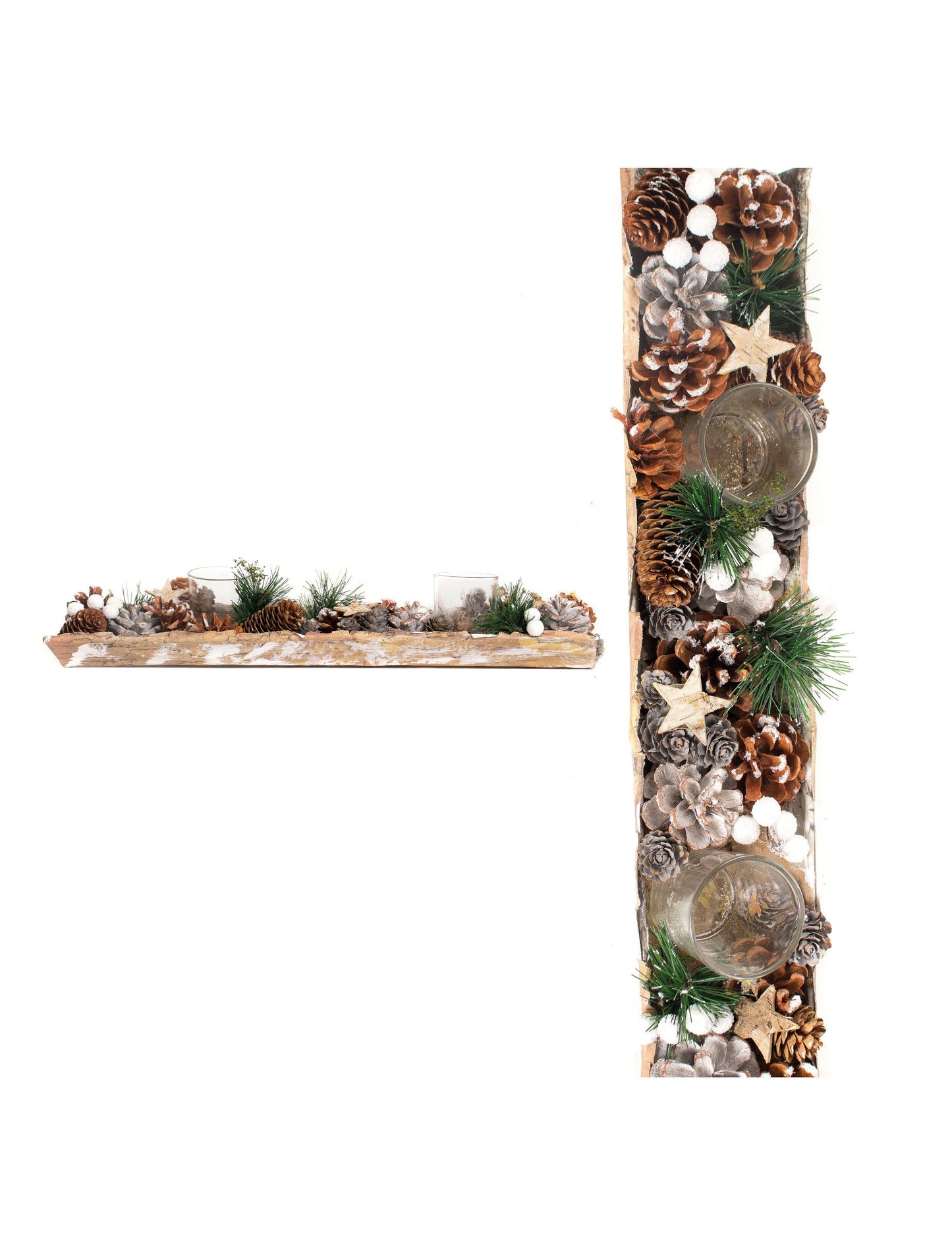 Veľký svietnik z borovicovej šišky 45 cm Vianoce