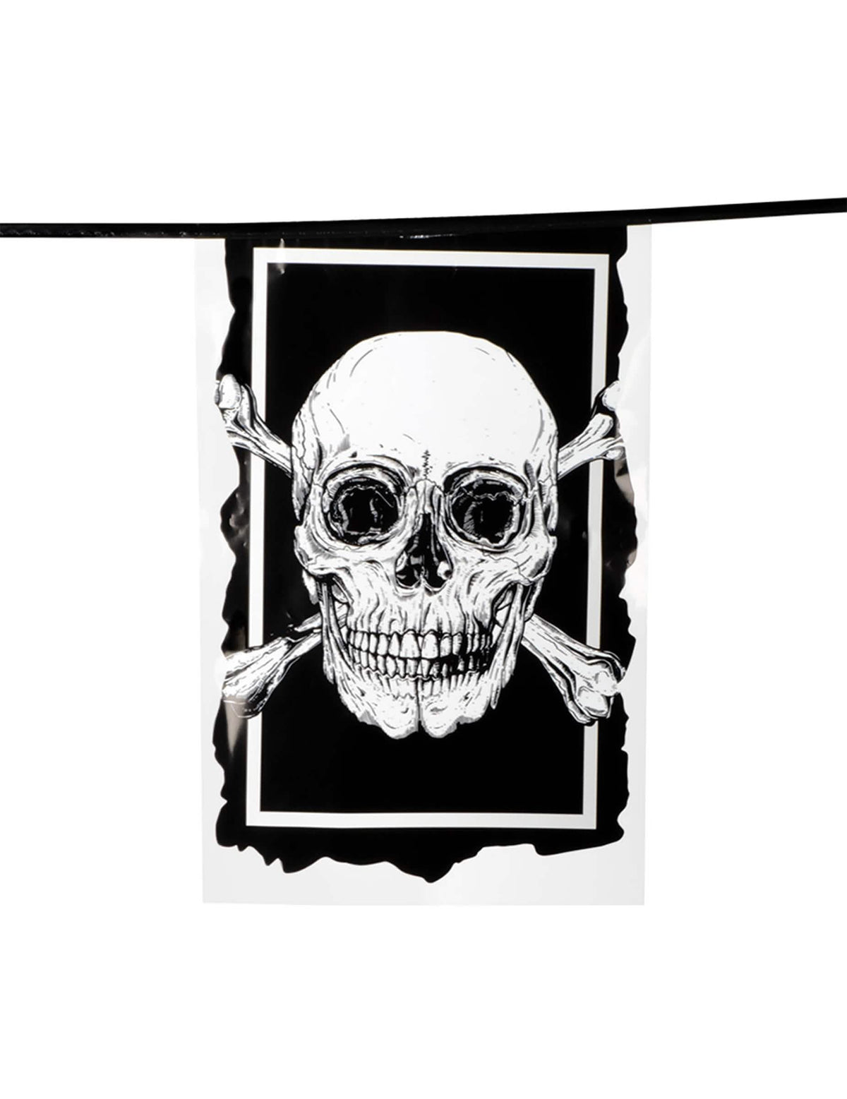 Detail vlajky z plastovej girlandy 10 vlajky Pirate Jolly Roger