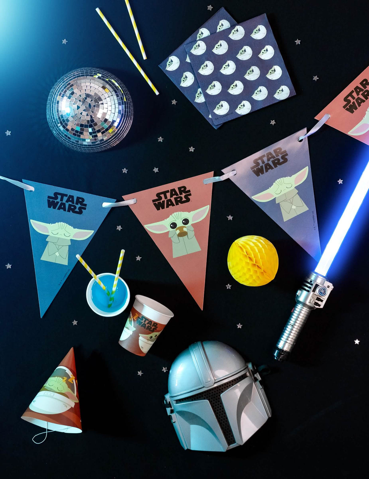 Zobrazenie girlandy s papierovými zástavkami bábätko Yoda The Mandalorian