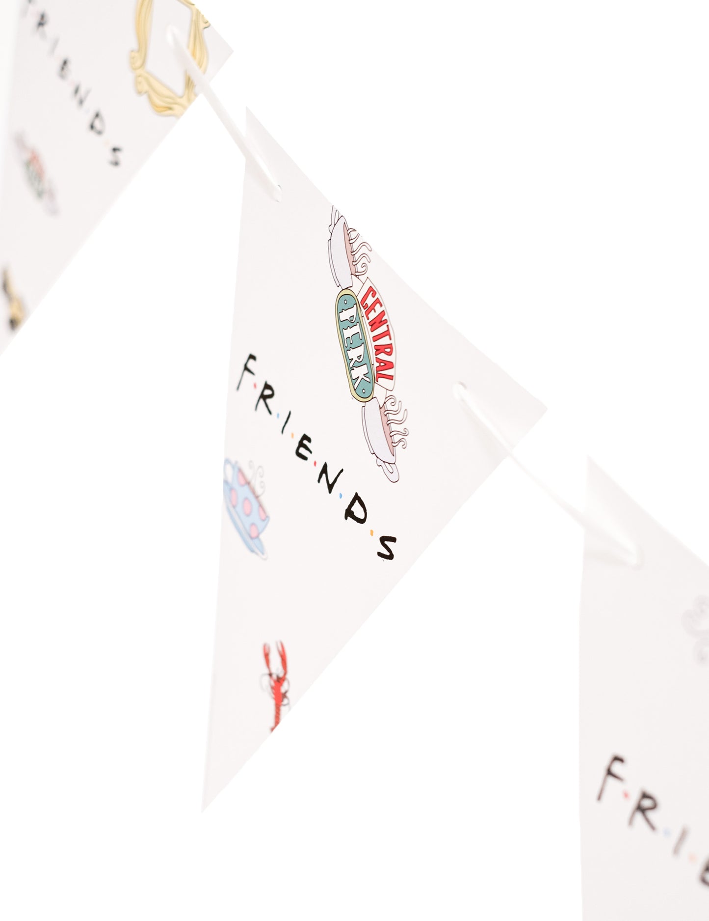 Zoom sur un fanion de la guirlande à fanions Friends