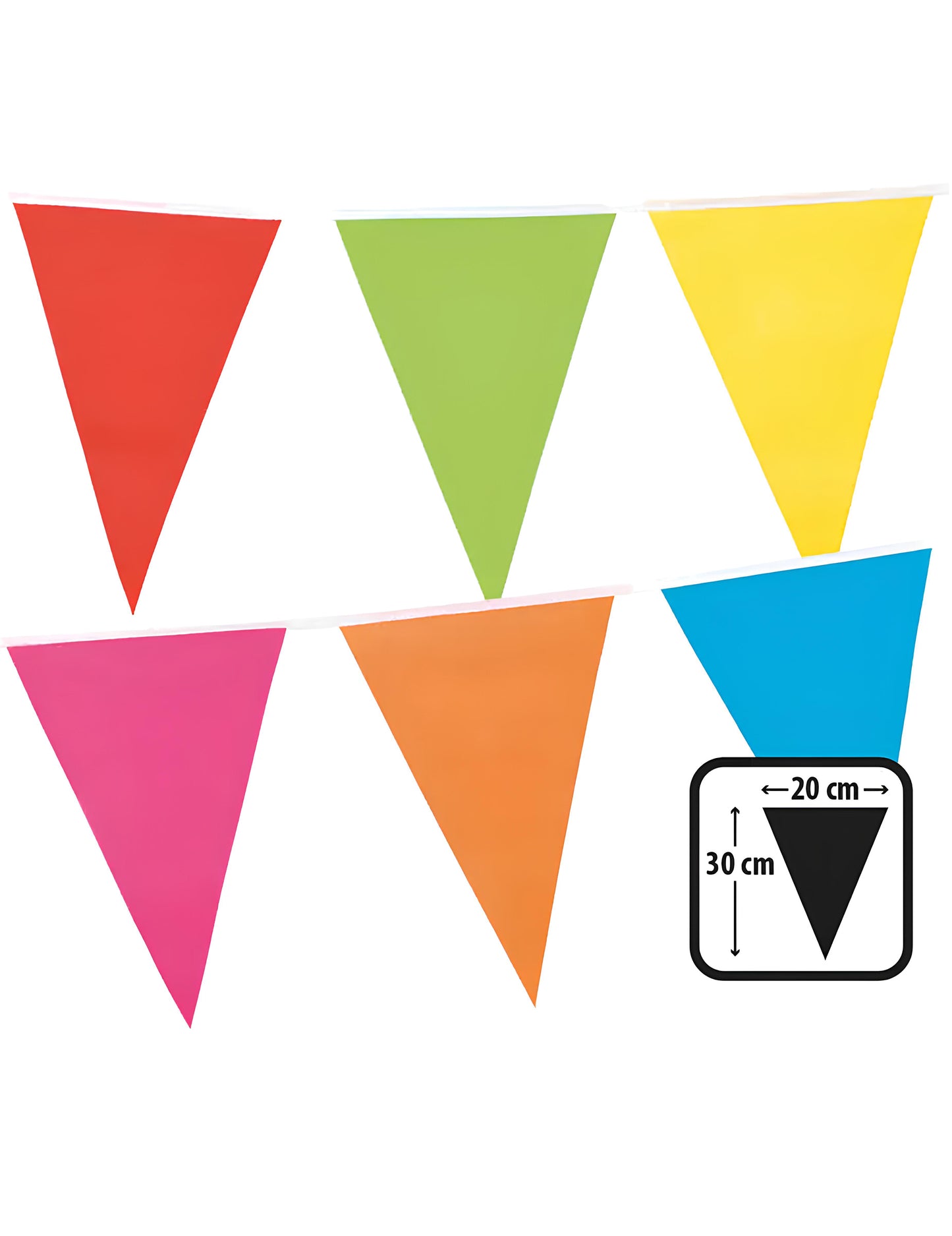Girland s viacfarebnými plastovými pennantmi 10 m
