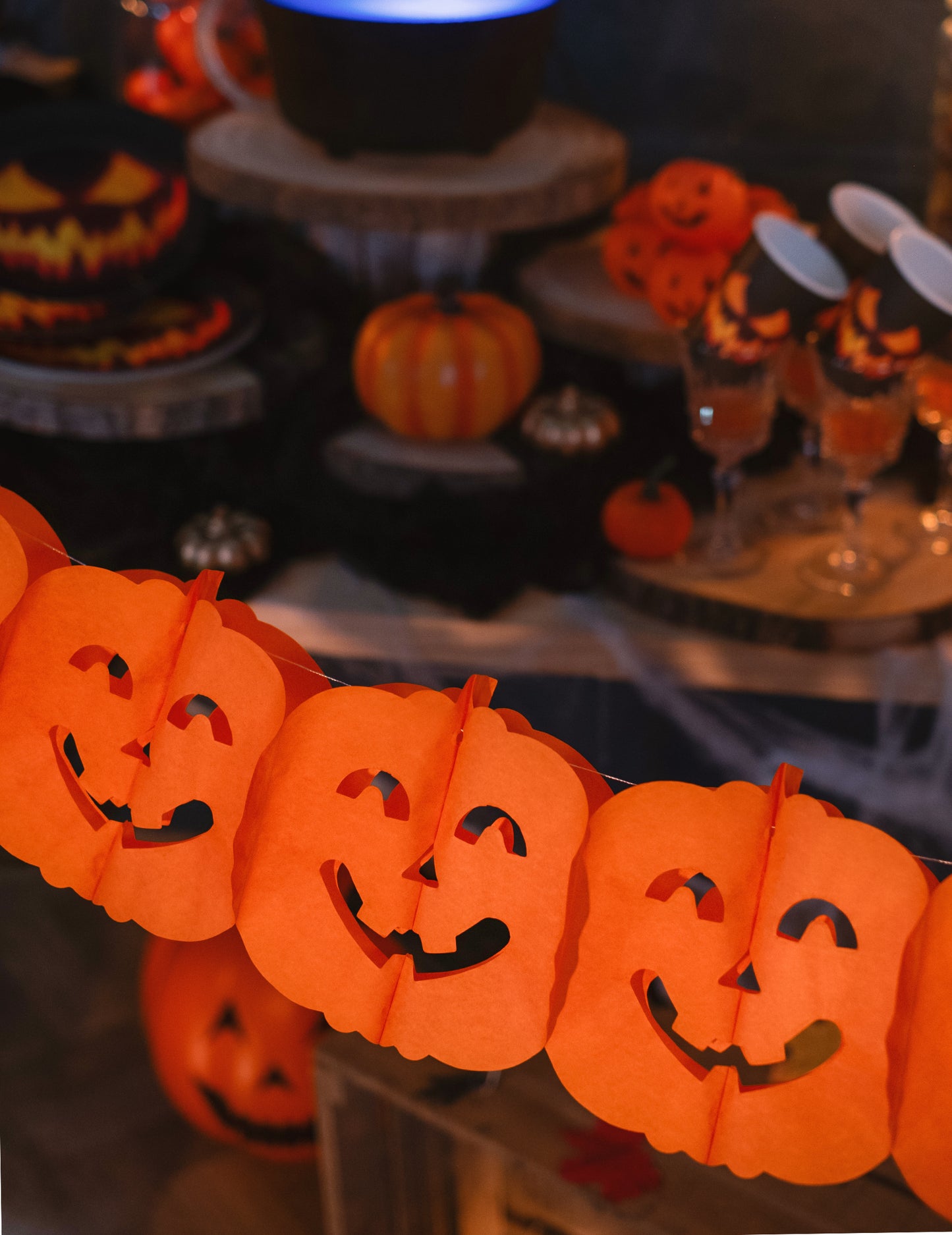 Perspective de la guirlande citrouilles Halloween