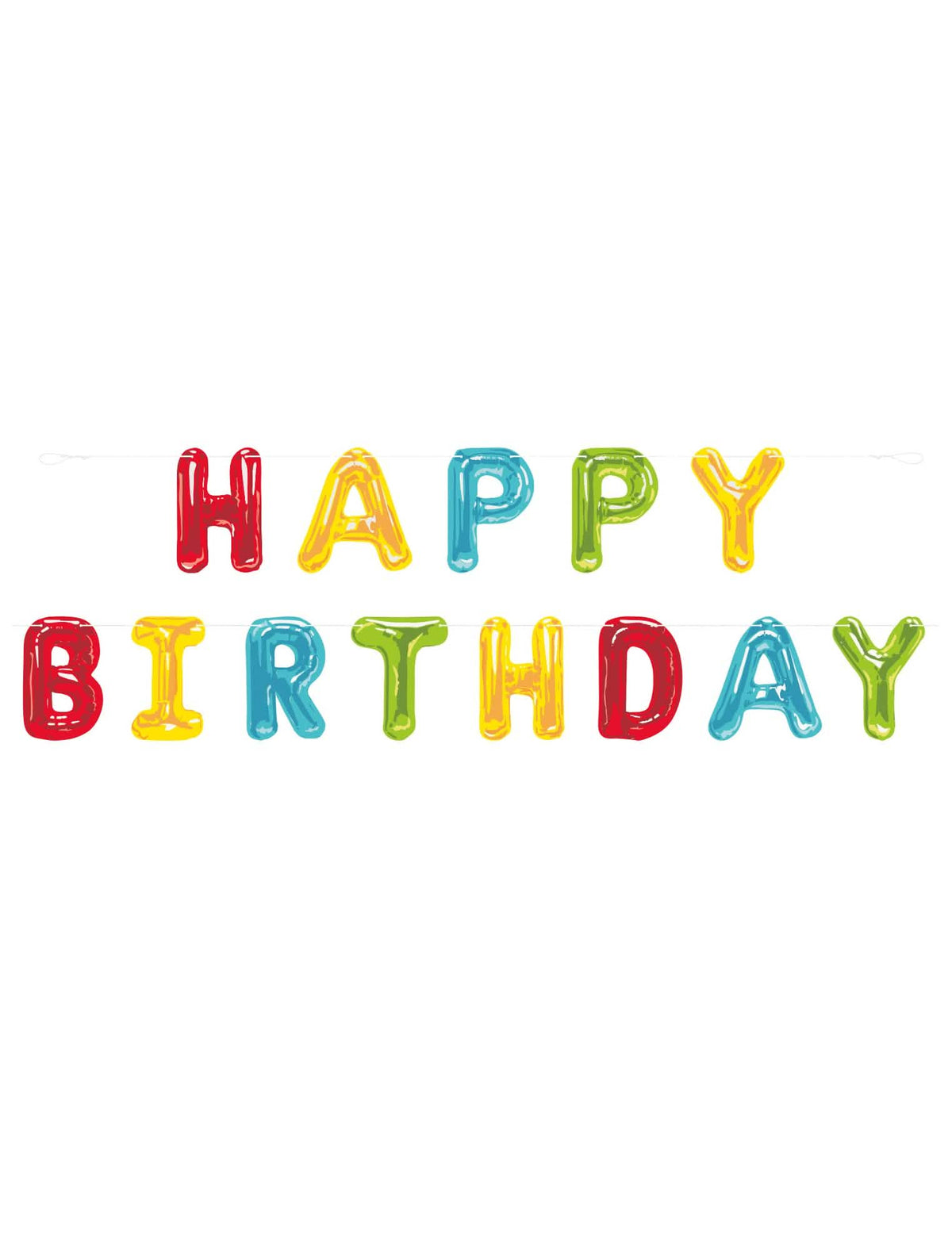 Girlanda Happy Birthday na narodeniny s farebnými viacfarebnými písmenami