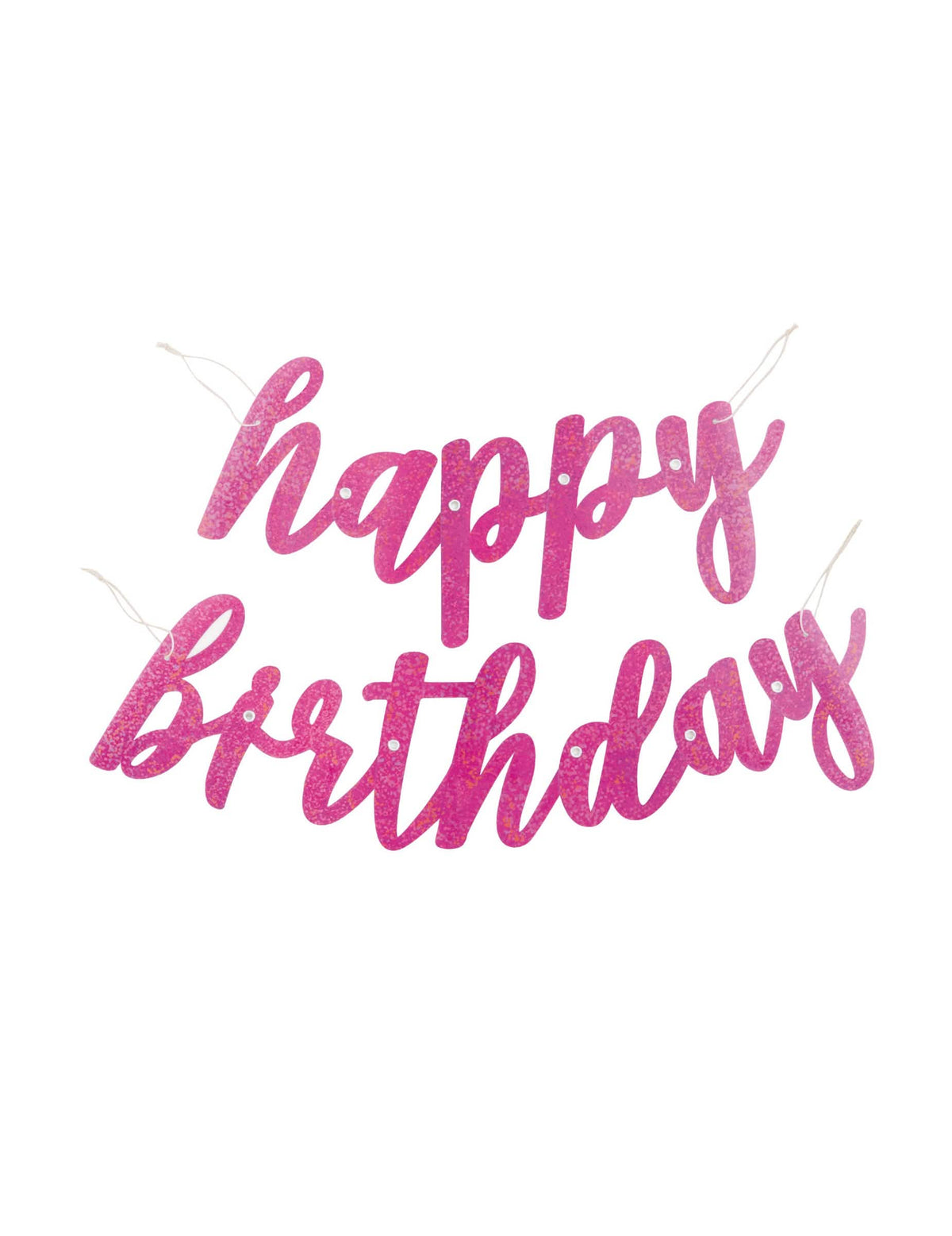 Kartónová girlanda Happy Birthday k narodeninám ružová trblietavá