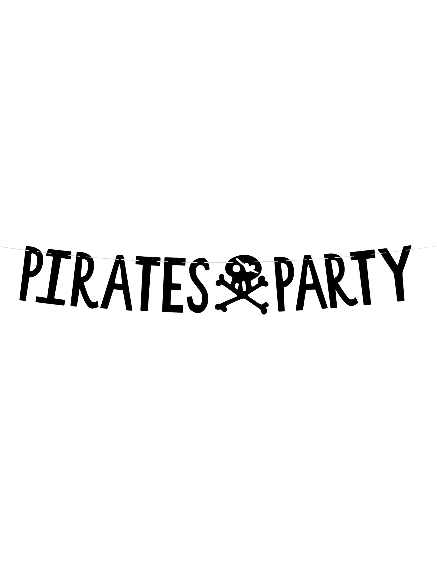 Black Party Pirate Cardboard Garland 14 cm x 1 m