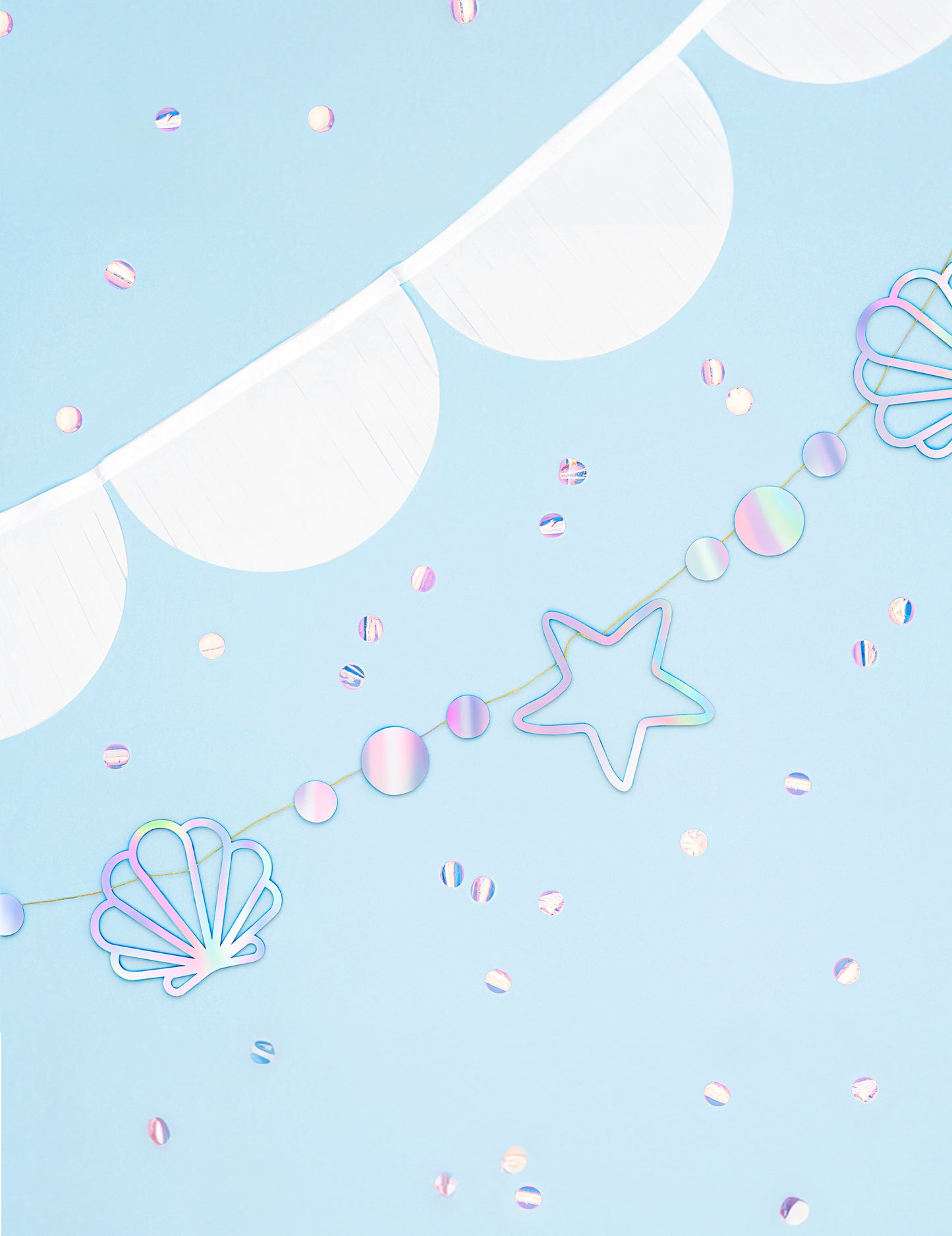 Holografická panna Mermaid Cartboard Garland 1,65 m