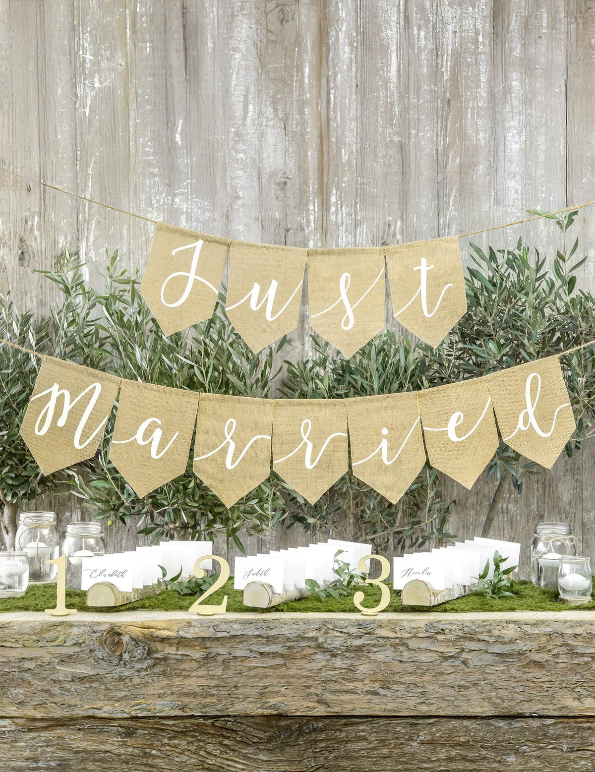 Zobrazenie girlandy Just Married na svadbu
