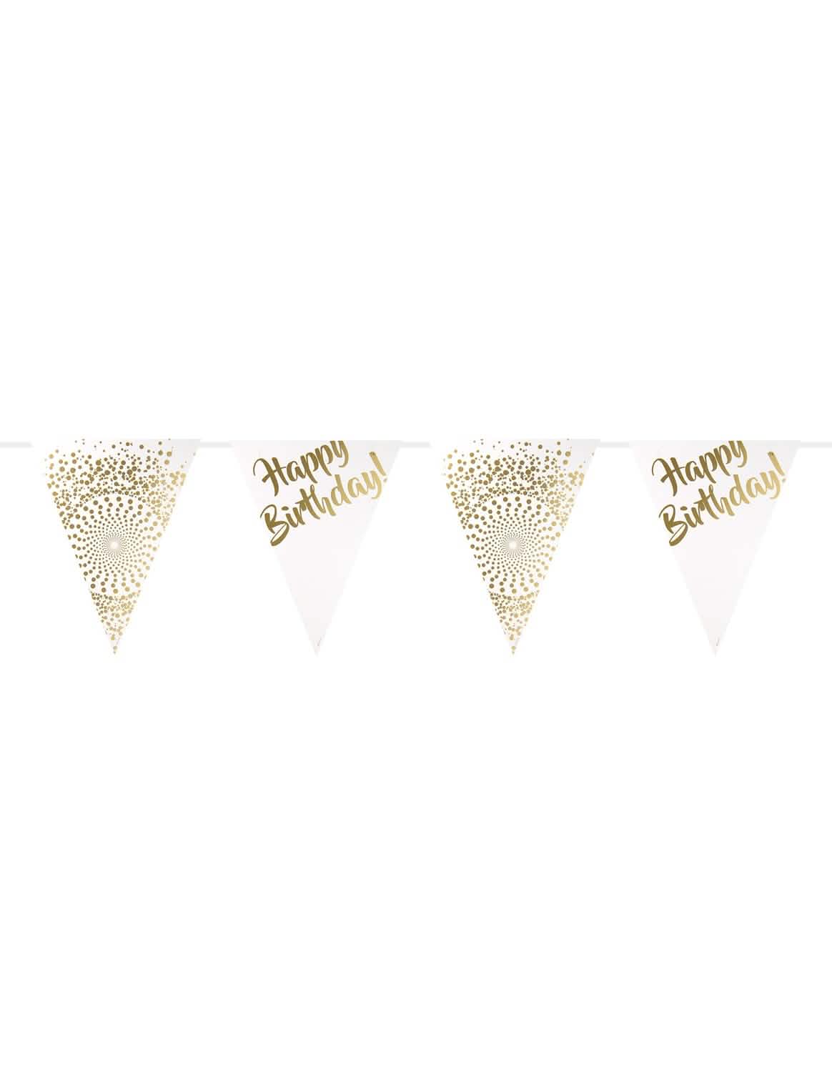 Girlanda vlajočiek Happy Birthday na narodeniny zlatá luxus