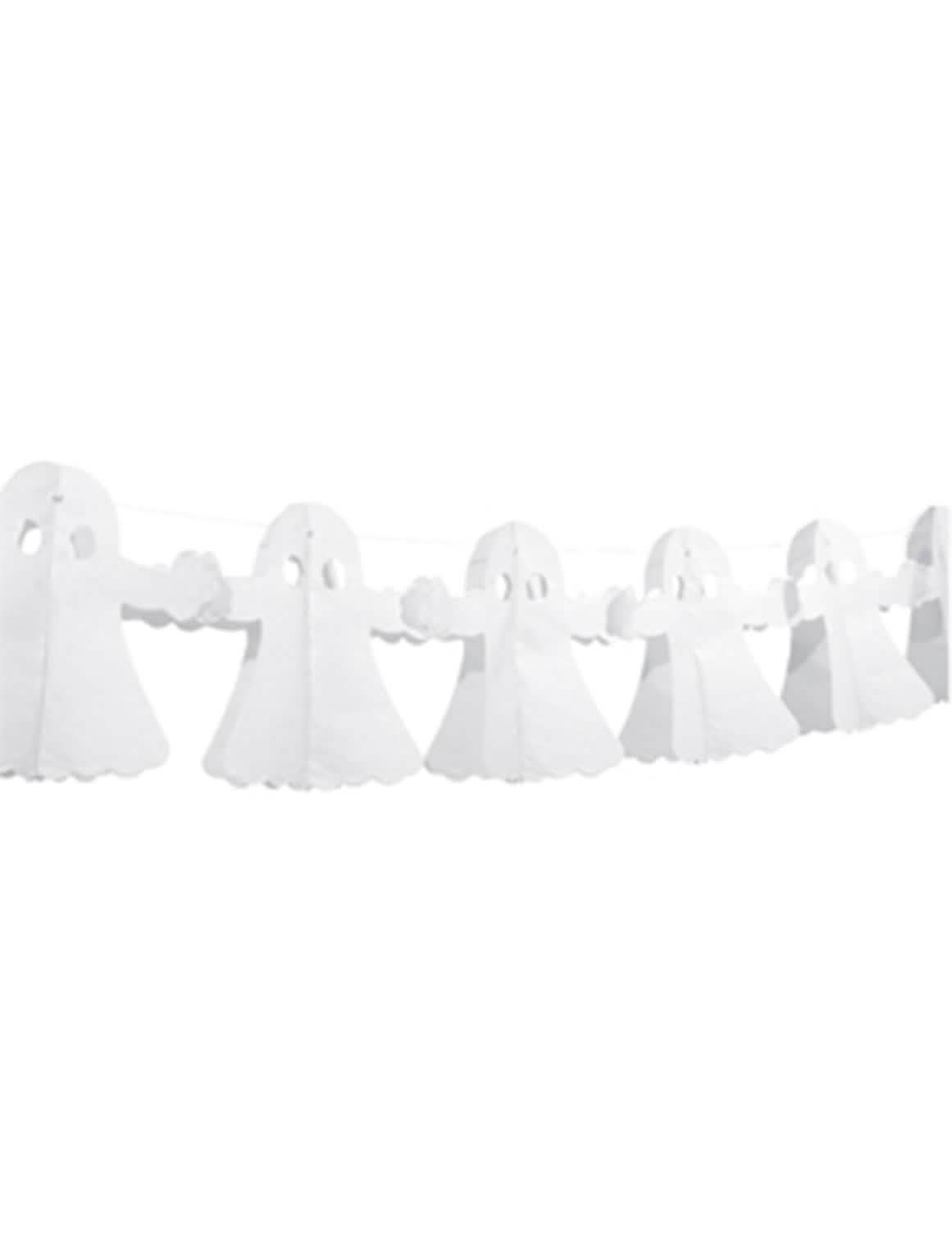 papierová girlanda s duchom na halloween, biela