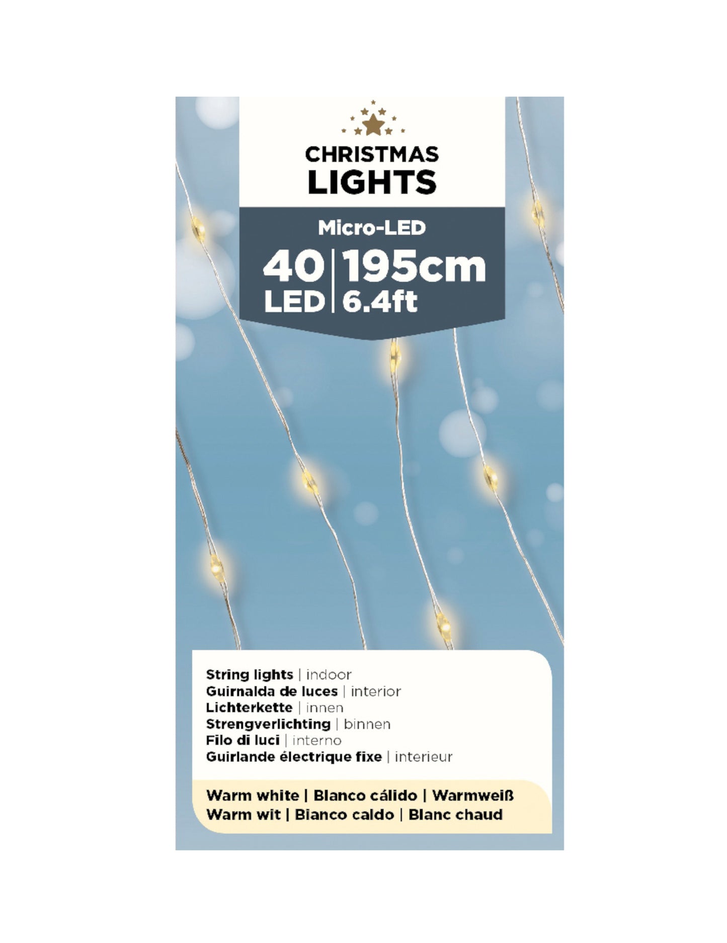 Svetelné girlandy pre teplý biely interiér 40 LED 195 cm