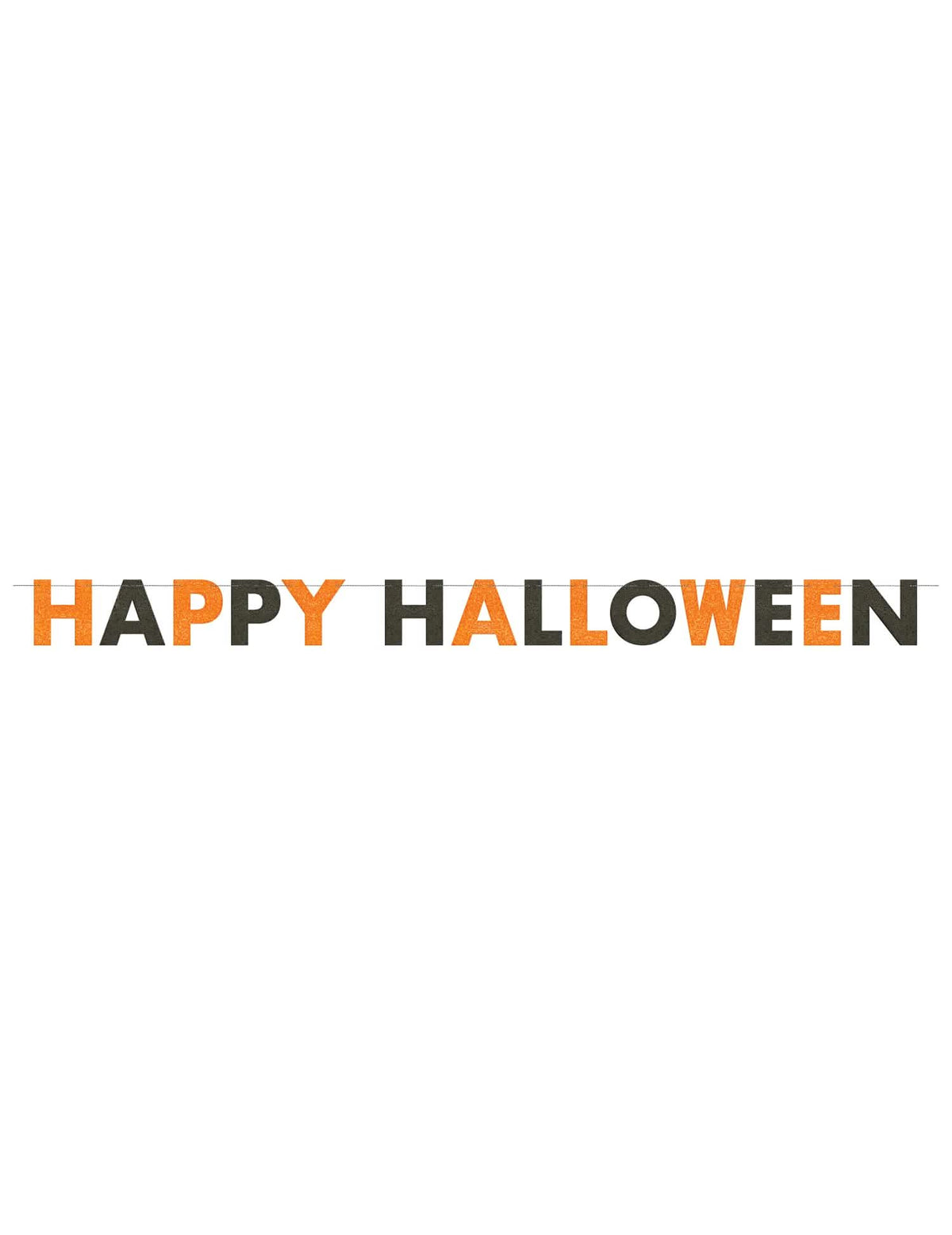 Girlanda šťastný halloween na ozdobu párty, oranžová a čierna, trblietavá