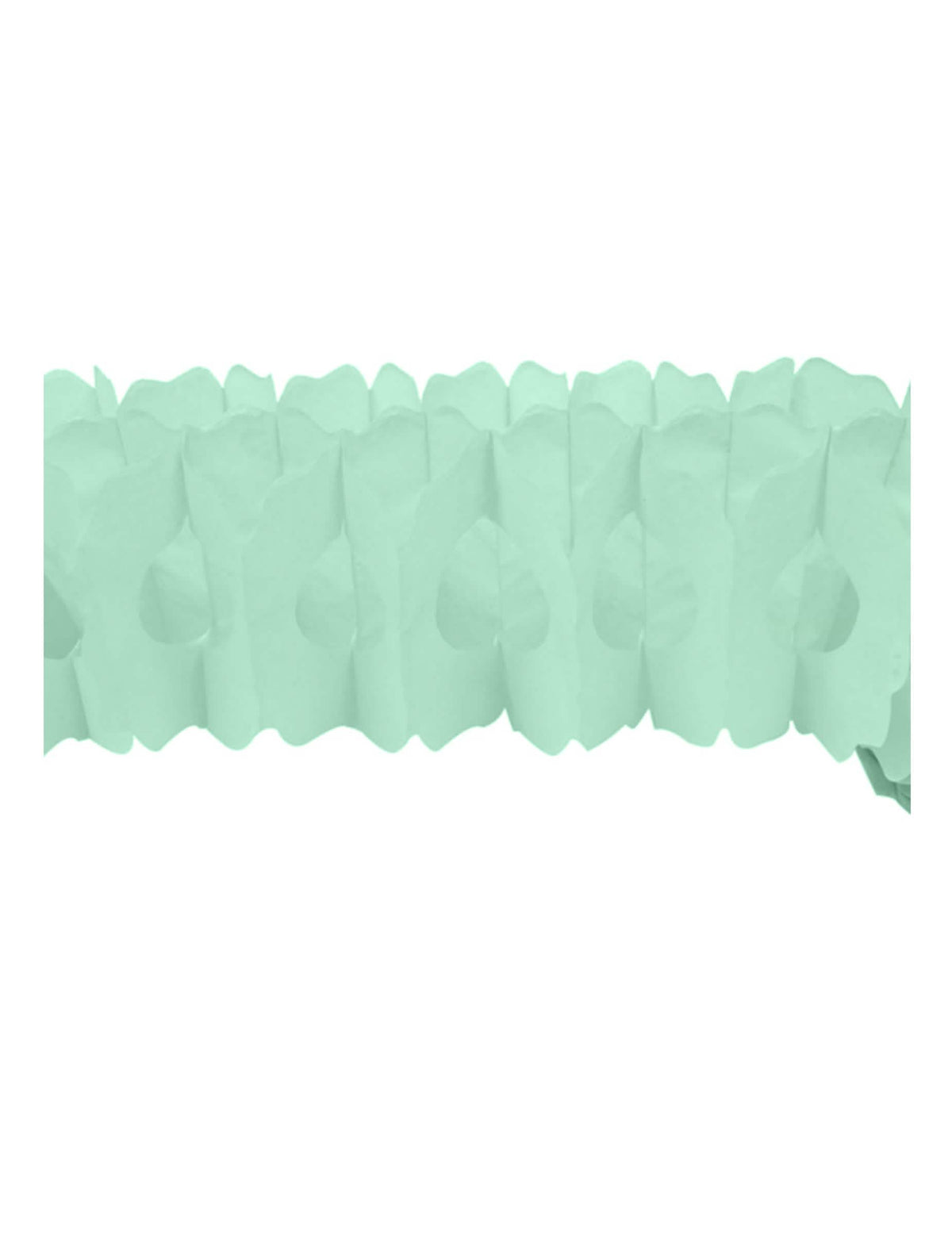 Guirlande papier zinnia pour décoration menthe
