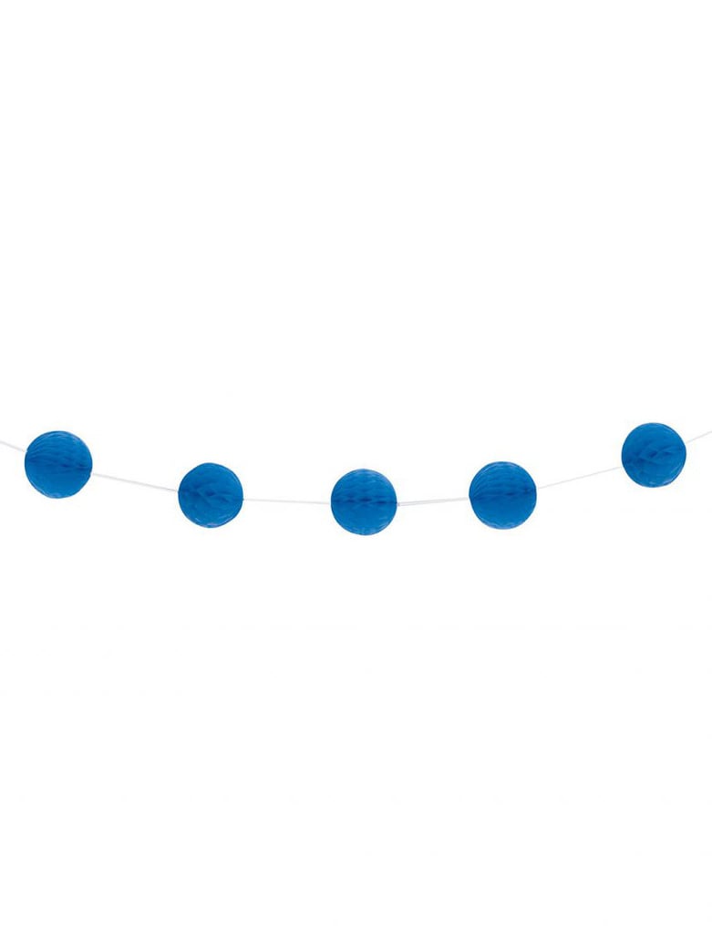 Girlanda z tmavomodrých papierových voštinových gulí, 2,13 m