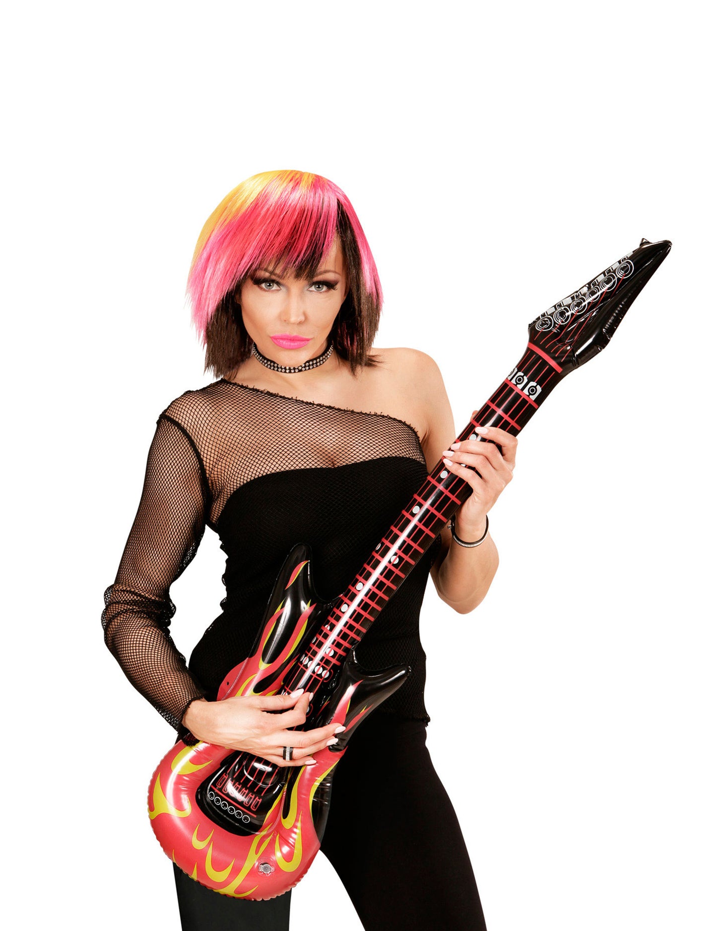 Rocková gitara v nafukovacích plameňoch 105 cm
