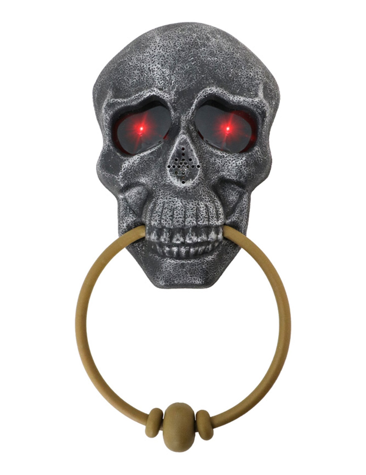 27 cm svietiace a zvukovo vylepšené klopadlo na dvere v tvare lebky