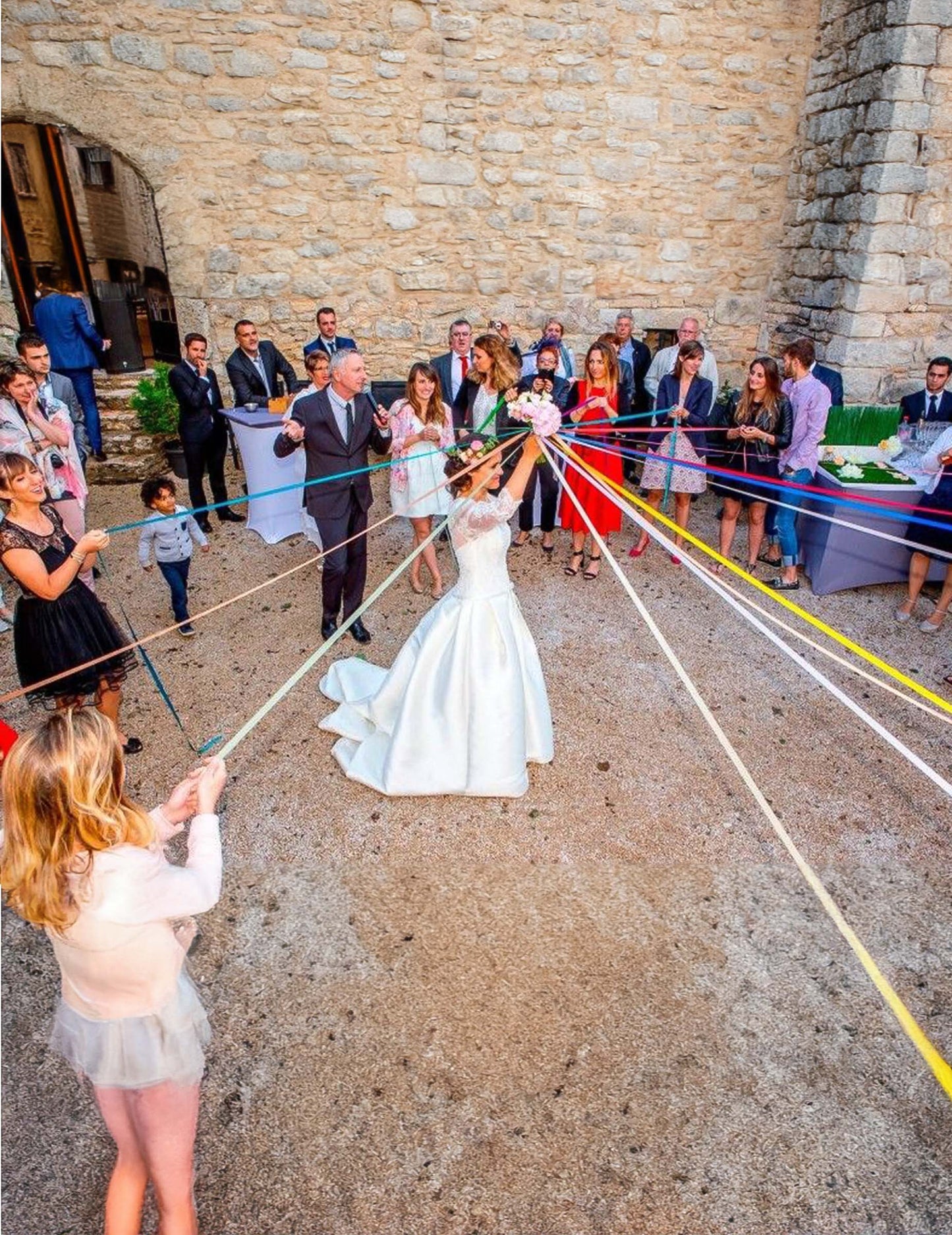 Svadobná stužková hra, 15 viacfarebných stužiek
