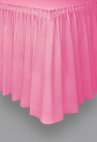 Ružová plastová sukňa na stôl 73 x 426 cm