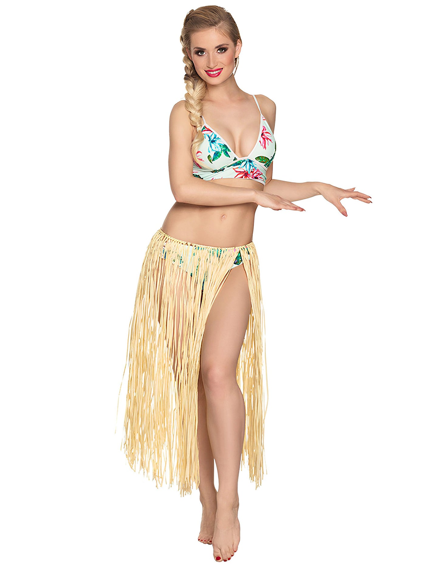 Dlhá prírodná havajská sukňa raphia dospelý