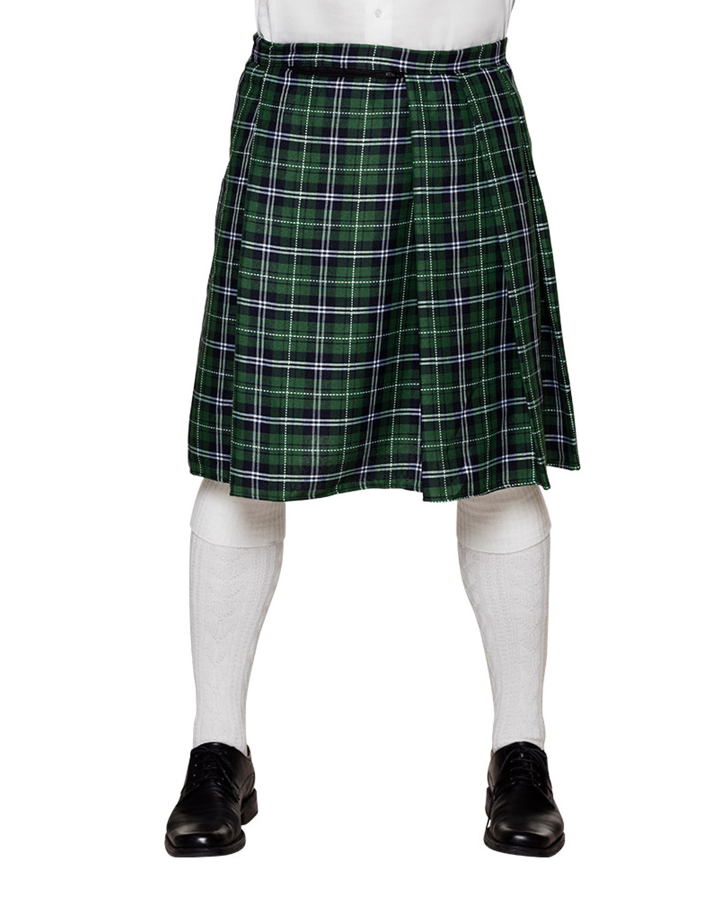 Zelený škótsky kilt muž