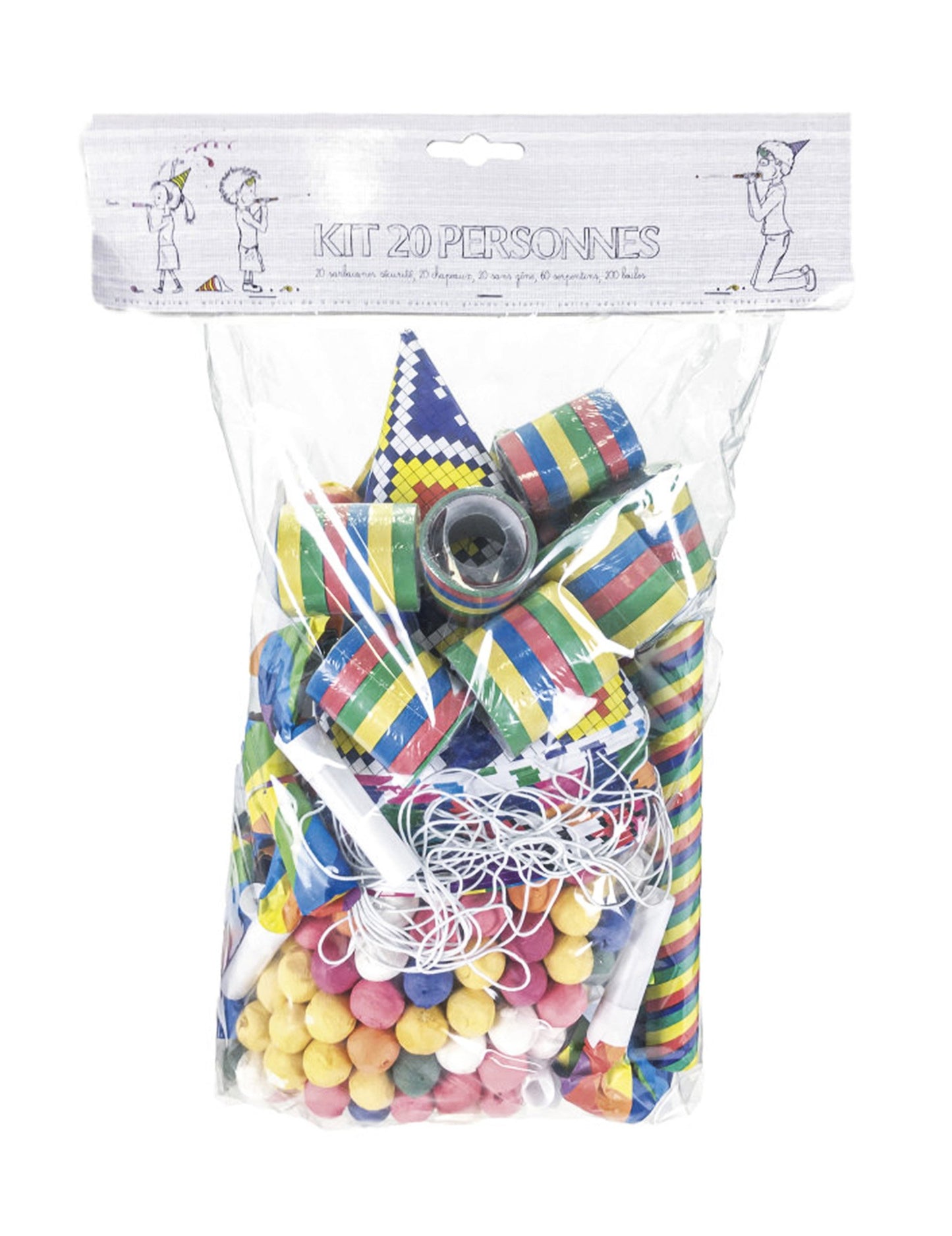 Pestrofarebná súprava na párty pre 20 osôb