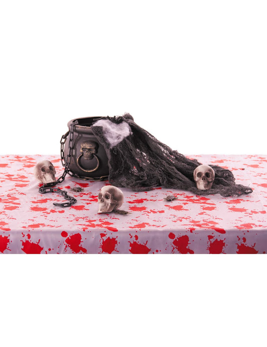Mise en situation du chaudron avec 12 pièces pour décoration d'Halloween