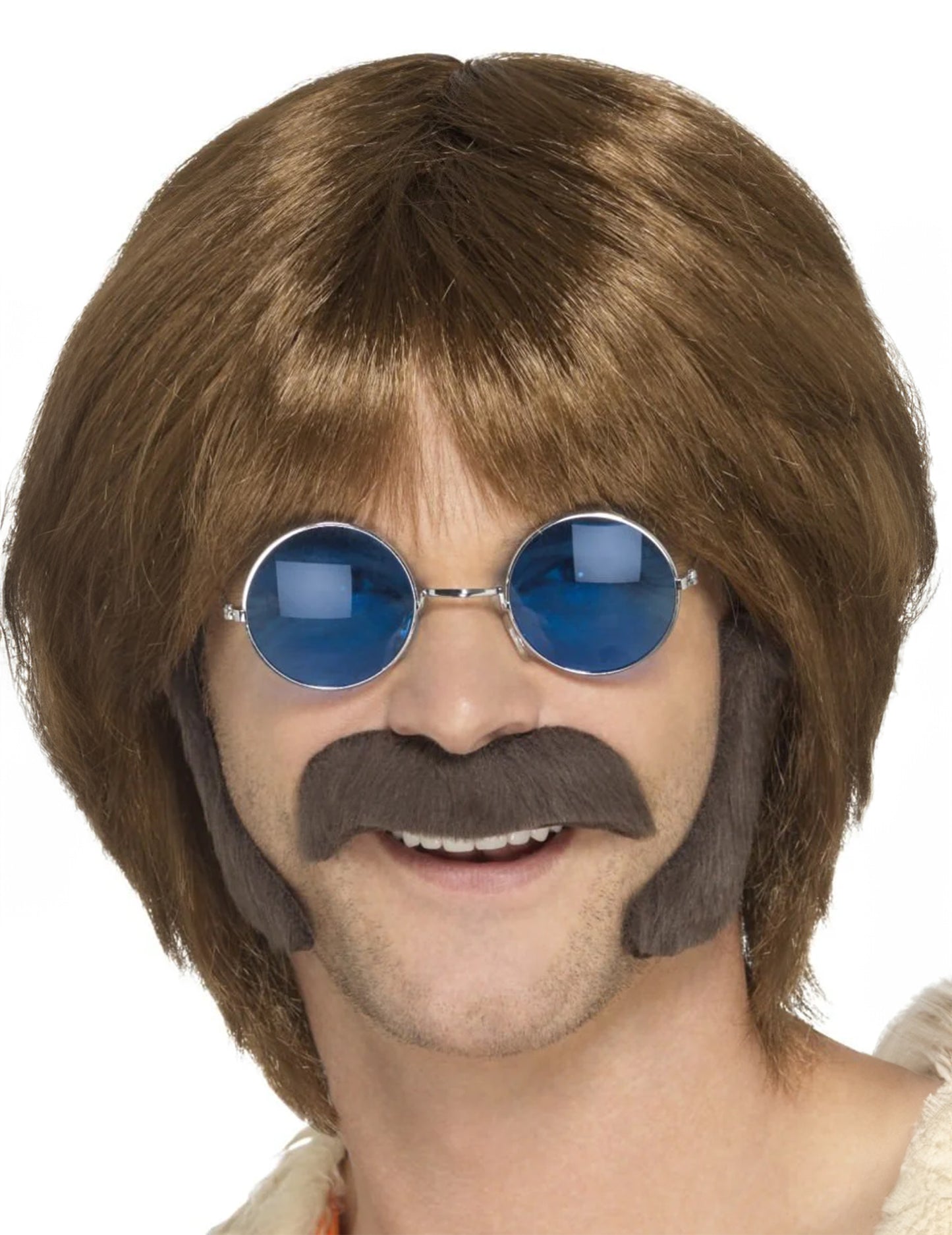 Súprava hnedej hippie s fúzmi a nohami mužov