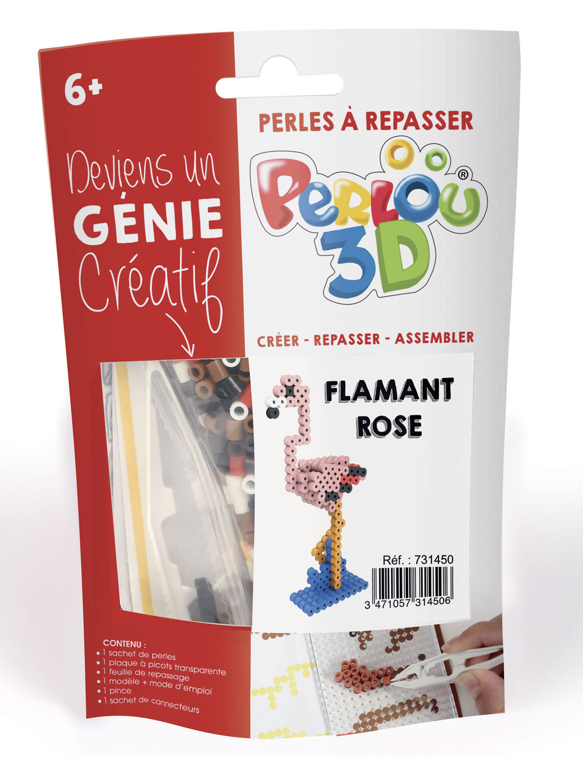 Sada nažehľovacích korálok s 3D plameniakmi - Creative Perlou