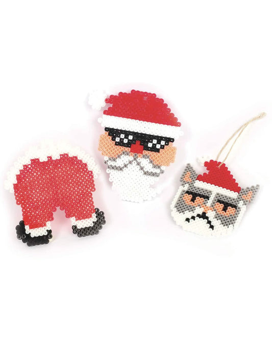 Exemples de réalisations du Kit perles à repasser Père Noël
