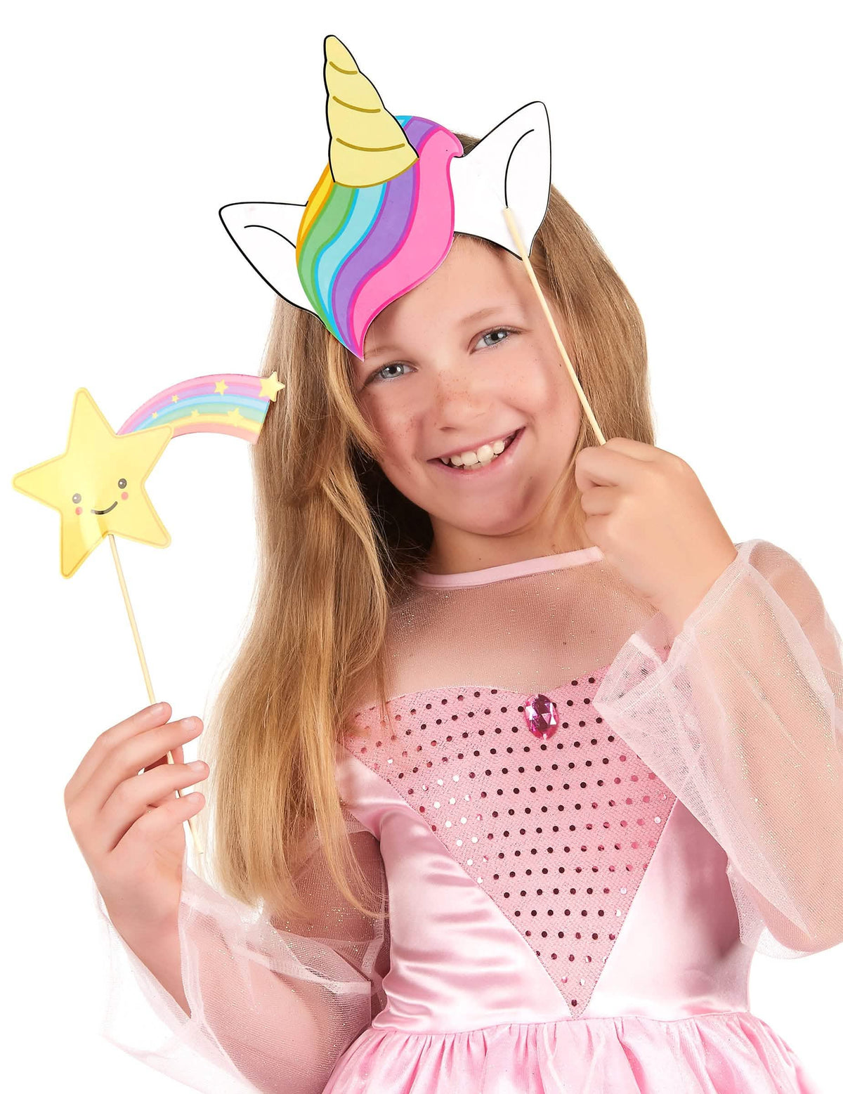 Príslušenstvo jednorožce a hviezda dúhové z kitu photobooth bábätko jednorožce