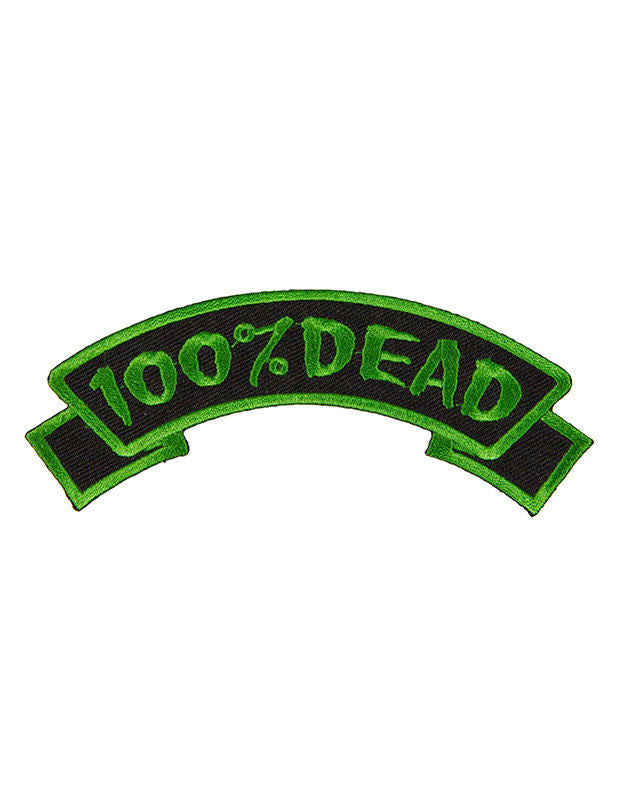 100% mŕtvy zelená a čierna gotická náplasť