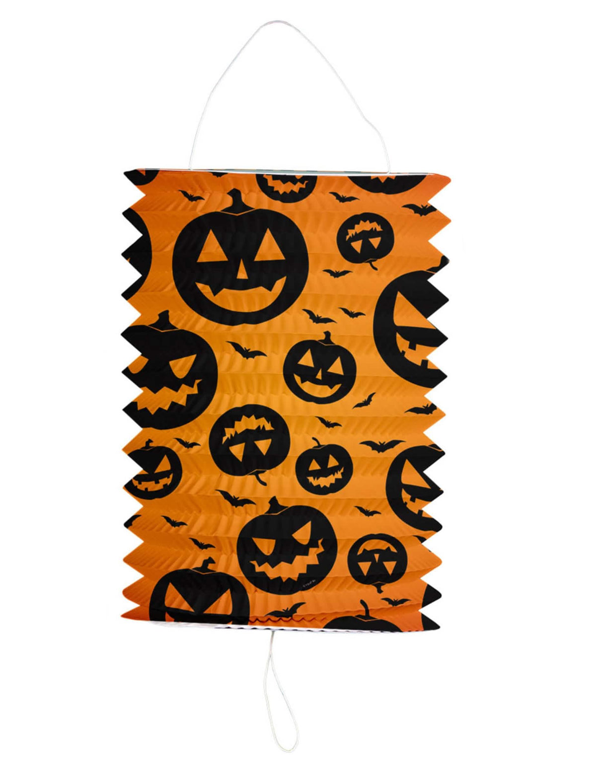 Lampión tekvica halloween na dekoráciu oranžová s motívmi netopiere