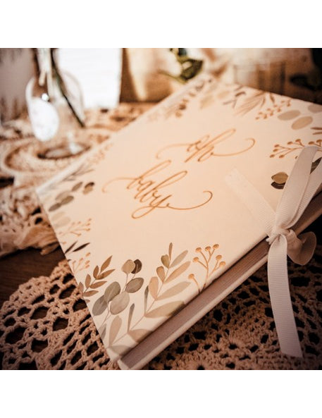 Kniha hostí Oh Baby Eucalyptus, kov a zlato, 22 x 19 cm cm 68 strán