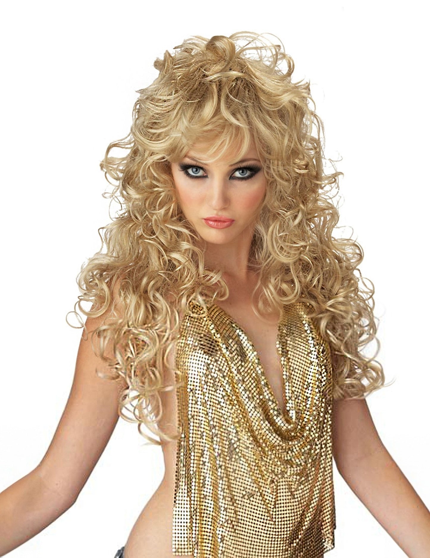 Dlhá parochňa žena blondínka 80. rokov